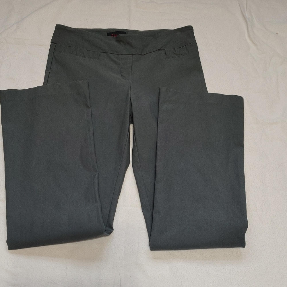 Elegant Charcoal Women's Pull On Straight Leg Pants